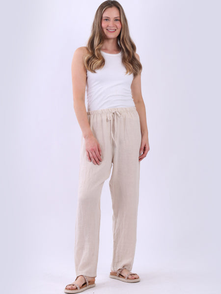 Lia Linen Pants Beige