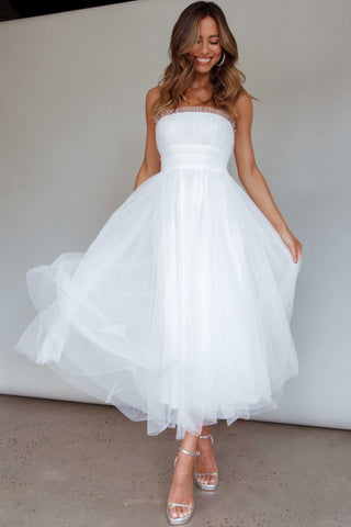 Fairy Midi Tulle Dress White